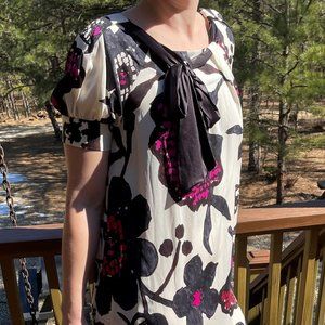 Diane vonFurstenberg Silk Flowered Dress, Size 6